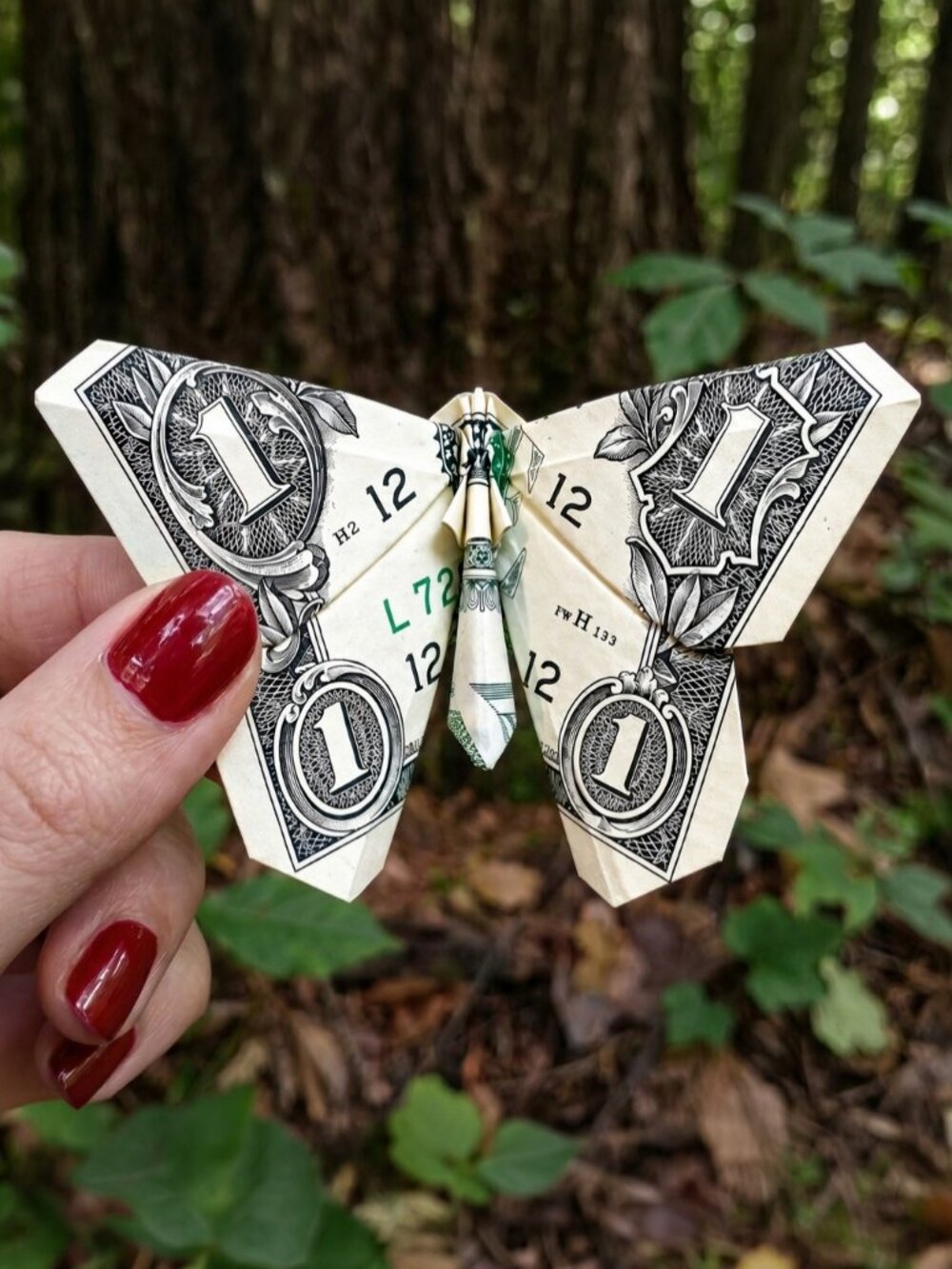 Dollar Origami Butterfly Made with REAL MONEY Handmade Cash Art Gift Insect Bug